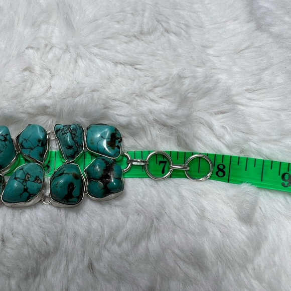 Turquoise Blue Topaz Moonstone Large Gemstone Necklace & Bracelet Set - Picture 10 of 13